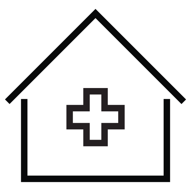 Symbol eines Hauses mit Apothekenkreuz – Standort der Sonnen-Apotheke Ostheim